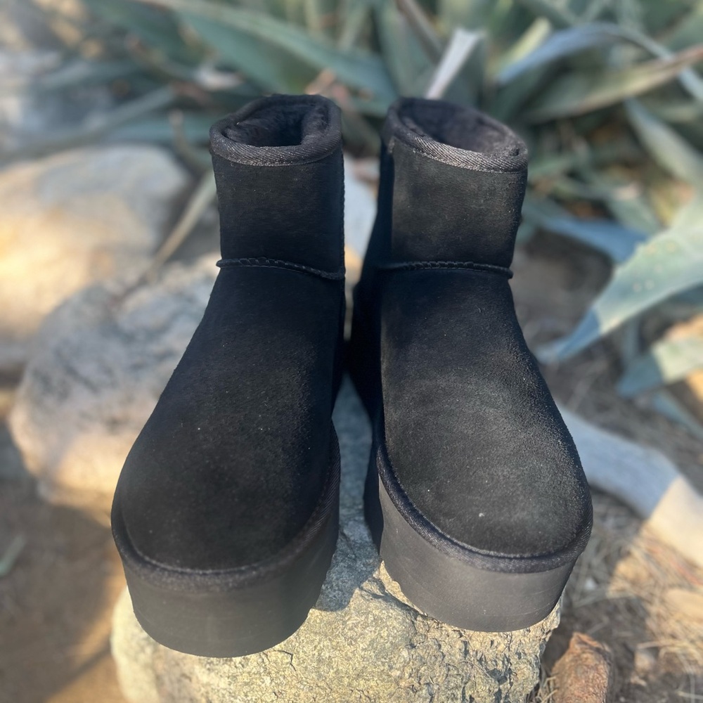 Ugg | Platform Black Interior Shearling Lined Boo… - image 2